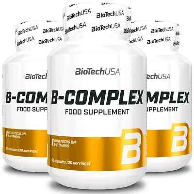 B-COMPLEX 60-240 capsules - 12 vitamins 4 minerals 3 herbs Gluten & Lactose-free