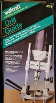 Wolfcraft 4525404 Multi-Angle Drill Guide Attachment For 1/4In. & 1, Silver NIB