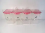 Lot 4 Lock & Lock Food Storage Container 4.2 Quart 4L 135 oz Plastic Red Lid New