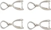domoi 50 pcs Findings Bail Connector Bale Pinch Clasp Pendants(Silver)