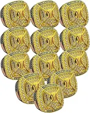 Discount Sports Rings Home Plate Clear Stone Championship Ring, Premium Softball Baseball Ring/Player/Team Awards/Tournament Rings 12 Pack