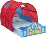 Delta Children Cocomelon Sleep and Play Toddler Bed with Tent