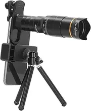 Cell Phone Camera Lens Kit, Universal 32X Mobile Phone Zoom Lens 0.63X Ultra Wide Angle, with Tripod, for Watching Games Concerts Travel