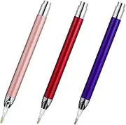Uonlytech 3Pcs Embroidery Painting Pens with LED Light Ergonomic Diamond Art Tools for DIY Crafting for Nail Art and Cross Stitch Projects
