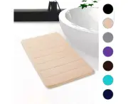 Bathroom Bath Rug Absorbent Non-Slip Bath Mat Washable Bath Mat-50x90 Cm(Beige)