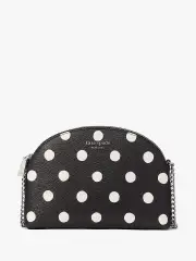 Morgan Sunshine Dot Double-Zip Dome Crossbody