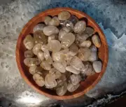 Rutilated Clear Quartz Tumbled Stone from Brazil / Golden Rutile /
