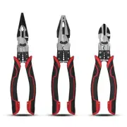 3Pcs Heavy Duty Pliers Set, 5 in 1 Linesman/Diagonal Side Cutting/Needle Nose...