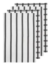 [Ladelle] Charlie Kitchen Towel 4 Pack in Black