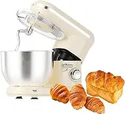 Electric Mixer,1300w High Power Desk Mixer, with Three Mixing Heads for Different Functions, Ncluding Dough Hook, Mixing Stick and Egg Whisk, 5.5l Stainless Steel Bowl Comes with A Splash Guard