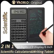 2-in-1 Foldable Scientific Calculator,10-Digit LCD, 6" Writing Tablet,Stylus.