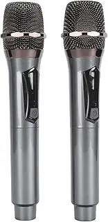 2Pcs Wireless Microphones, Gigicial Dynamic Cordless Microphone Led Display Handheld Microphone Suitable for Home Ktv Stage