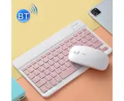 Universal Ultra-Thin Portable Bluetooth Keyboard and Mouse Set For Tablet Phones, Size:7 inch(Pink Keyboard + Pink Mouse)