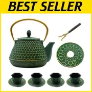Durable 33.8oz Cast Iron Teapot Set with Cups - Traditional Japanese Design