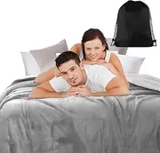 Couples Blanket Waterproof for Adults, 3 Layer Lightweight and Stain Proof Couples Blanket Water proof & Dogs, Love Blankets Waterproof - Sherpa Cover with Carry Bag, Machine Washable (Gray, 80x60)