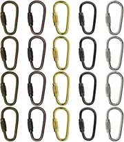 [aternee] 20 Pieces Small Keychain Carabiner Clips DIY Key Chain Clip Hook Screw Lock