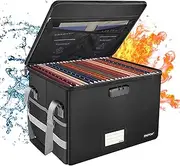 ENGPOW File Box with Lock,Fireproof Box File Storage Organizer Anti-Static Box,Collapsible Fireproof Document Box Filing Box with Handle,Portable Home Office Safe for Hanging Letter/Legal Folder