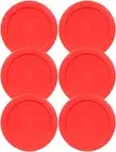 Pyrex 7200-PC 2-Cup Red Replacement Food Storage Lids - 6 Pack - Original Genuin
