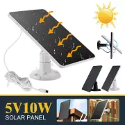 10W Solar Panel Wall Mounting for Doorbell Security Camera w/300cm Cable Bracket