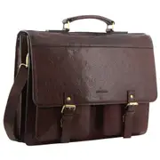 Pierre Cardin Men's Leather Business/Computer Shoulder Bag 39x31cm Brown