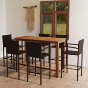 7 Piece Garden Bar Set Brown vidaXL