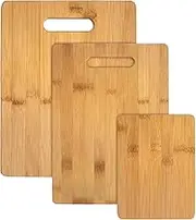Totally Bamboo Original 3 Piece Bamboo Cutting & Serving Board Set. Designed in USA, Premium Craftsmanship Guaranteed. Durable & Strong - Perfect for: Meat, Vegetables, Fruit, & Cheese !