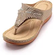 [EKSED] Women's Lightweight Comfortable Thick Cushion Yoga Mat Thong Sandals, Plantar Fascia Arch Support, Summer Outings