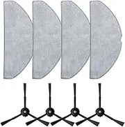 8 PCS Replacement Parts Kit for Tapo Robot Vacuum for RV30 Max / RV30 Max Plus / RV20 Max / RV20 Max Plus,4 Mop Cloths,4 Side Brushe