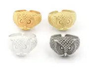 Owl Bird Animal Adjustable Ring Raw Brass,Antique Silver,Shiny silver-gold 4733