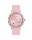 Juicy Couture Crown Watch Pink Silicone Strap Women Silver Watches
