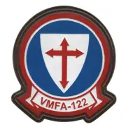 4.25" MARINE CORPS VMFA-122 CRUSADERS COLOR LEATHER PATCH