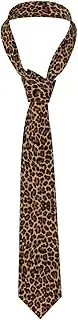 [CADREWY] Leopard Patterned Wallpaper Print Soft Men Necktie Classic Tie For Weddings And Special Occasions Ties Business, Black