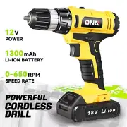 Yellow 1350RPM 21+1 Torque Speed Setting 18V Battery Charging Cordless Drill