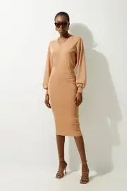 Light Weight Summer Knit Midi Pencil Dress