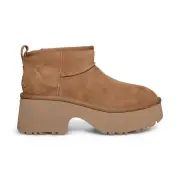 UGG CLASSIC ULTRA MINI NEW HEIGHTS CHESTNUT SUEDE WOMEN'S BOOTS SIZE US 9 NEW