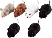 LIGHTAOTAO 8Pcs Plush Clockwork Rat for Cats Interactive Wind Up Mice Model for Random Color Engaging Cat Clockwork for Playtime Fun