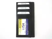 Checkbook Cover ID Credit Card Holder Organizer Black Genuine Leather Men Women.