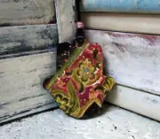 Ceramic Hamsa Wall Hanging, Handmade Ceramic Hand Hamsa Protection Symbol