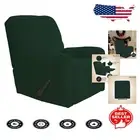 Luxurious Dark Green Recliner Slipcover - Stretchy Jacquard Fabric Protector
