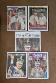 Newspaper Bundle UK King Charles III Coronation Memorabilia Sunday 7th May 2023