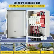 PV Combiner Box 4 String with 15A Rated Current Fuse 63A Circuit Breaker Lightning Arreste Connector for On/Off Grid Solar Panel System IP65