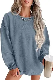 [QIXING] Women's Sleeveless Summer Tops V Neck Blouse with Pockets, G Haze Blue, L