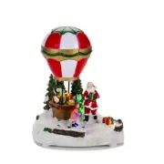 Christmas Balloon Ornament Music Box for Creative LED Light Resin Desktop Ornam
