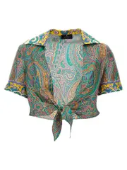 [Etro] Etro-Paisley Shirt Beachwear Multicolor-Donna XS Multicolor