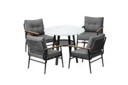Livsip Outdoor Dining Set Patio Furniture 5PC Lounge Setting