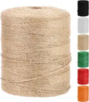 Vanhench Jute Twine 1100FT, Natural Jute Twine String for Crafts Gardening Garde