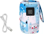 IsMwav USB Milk Water Warmer Portable Baby Nursing Bottle Heater for Infant Outdoor Winter -Blue