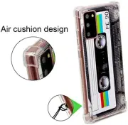 Case for Galaxy Note 20 with Reinforced Corners TPU Soft Bumper Retro Cassette T