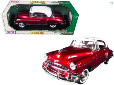 Chevrolet Bel Air 1950 Burgundy White Roof Motormax 1/18 Diecast Model