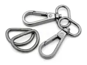 10 Sets Gunmetal Snap Hooks Lobster Clasp Black Swivel Push Gate Fashion Clip...